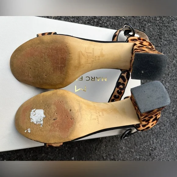 Marc Fisher LTD. Women's Karlee Leopard Print Block Heel Sandals - Picture 8 of 8